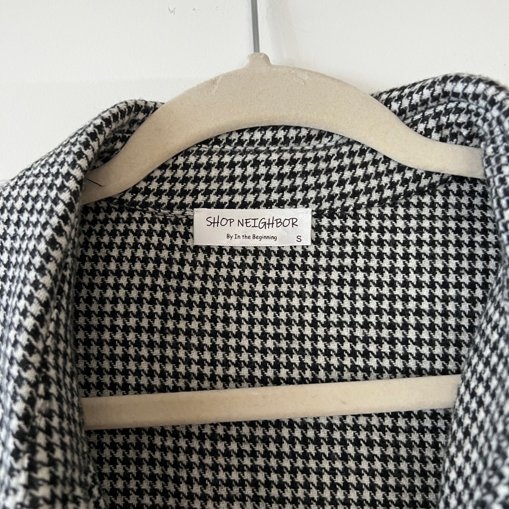 Stitch And Feather Houndstooth Shacket, Size S - image 2